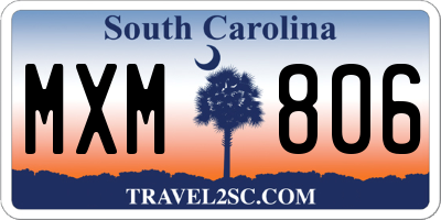 SC license plate MXM806
