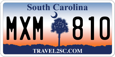 SC license plate MXM810