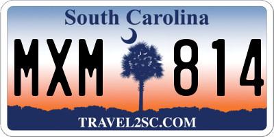 SC license plate MXM814