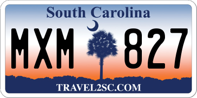 SC license plate MXM827