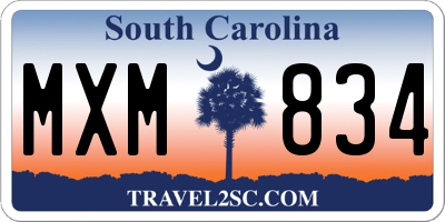 SC license plate MXM834