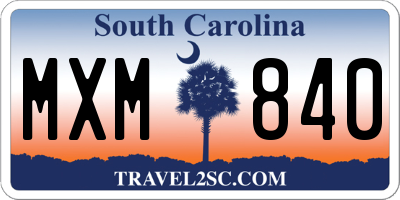 SC license plate MXM840