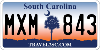 SC license plate MXM843