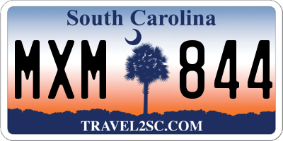 SC license plate MXM844