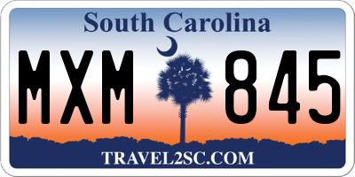 SC license plate MXM845