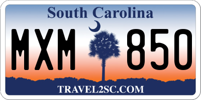 SC license plate MXM850
