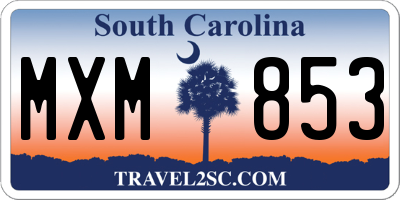 SC license plate MXM853