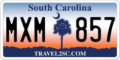SC license plate MXM857
