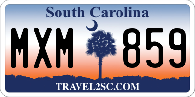 SC license plate MXM859