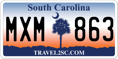 SC license plate MXM863