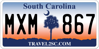 SC license plate MXM867