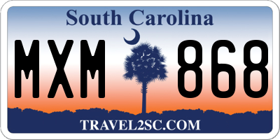 SC license plate MXM868