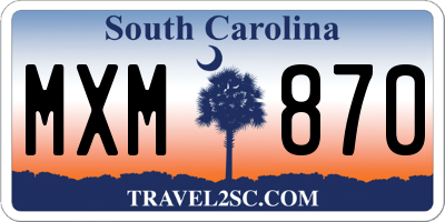 SC license plate MXM870
