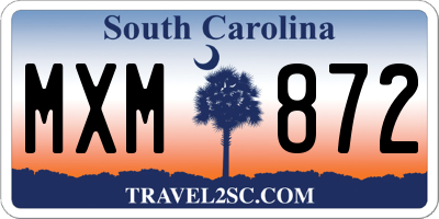 SC license plate MXM872