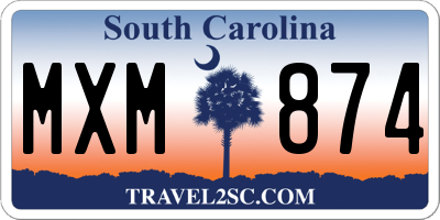 SC license plate MXM874