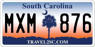 SC license plate MXM876