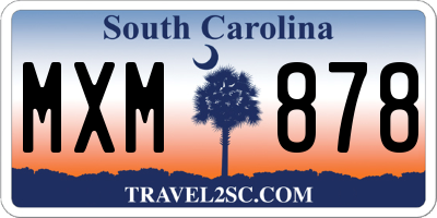 SC license plate MXM878