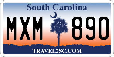 SC license plate MXM890