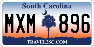 SC license plate MXM896