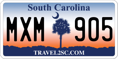 SC license plate MXM905