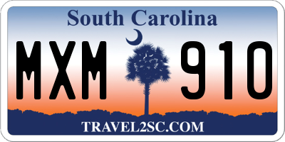 SC license plate MXM910