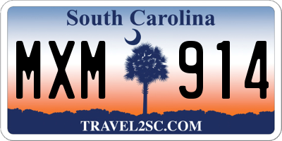 SC license plate MXM914