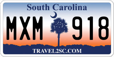 SC license plate MXM918