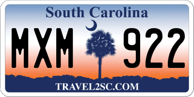 SC license plate MXM922