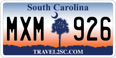 SC license plate MXM926