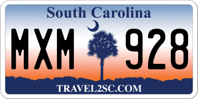 SC license plate MXM928