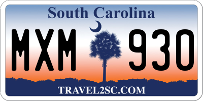 SC license plate MXM930