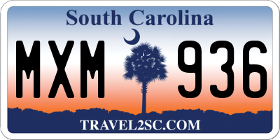 SC license plate MXM936