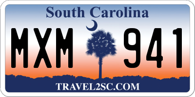 SC license plate MXM941