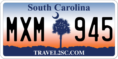 SC license plate MXM945