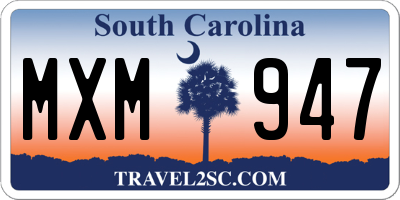 SC license plate MXM947