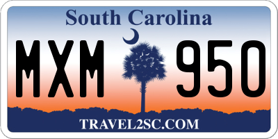 SC license plate MXM950