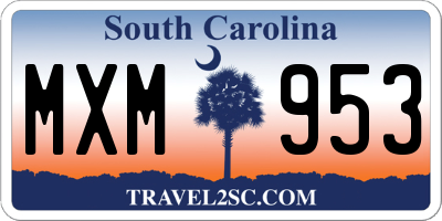 SC license plate MXM953