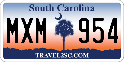 SC license plate MXM954