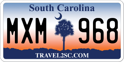 SC license plate MXM968