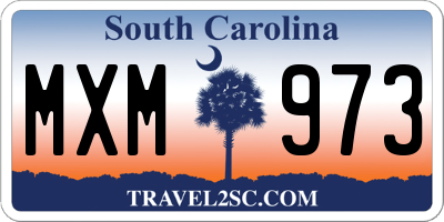 SC license plate MXM973