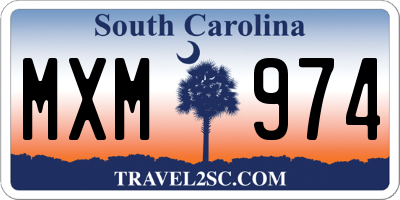 SC license plate MXM974