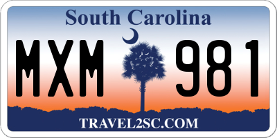 SC license plate MXM981