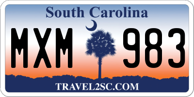 SC license plate MXM983