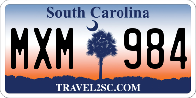 SC license plate MXM984