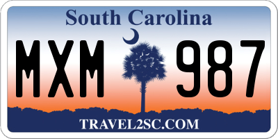 SC license plate MXM987
