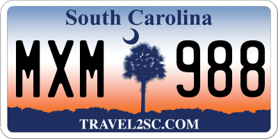 SC license plate MXM988