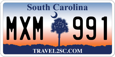 SC license plate MXM991