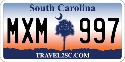 SC license plate MXM997