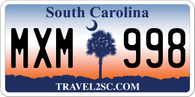 SC license plate MXM998