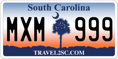SC license plate MXM999